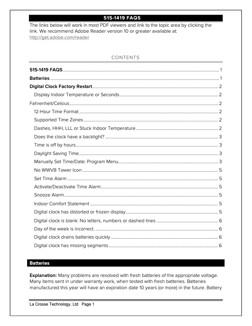 Image de la première page du manuel de l'appareil 515-1419