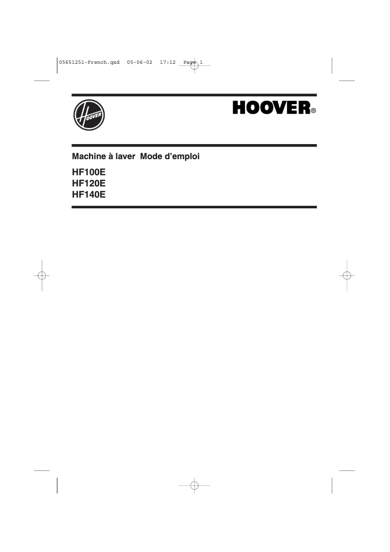 Page 1 de la notice Manuel utilisateur Hoover HF7 12 EFR
