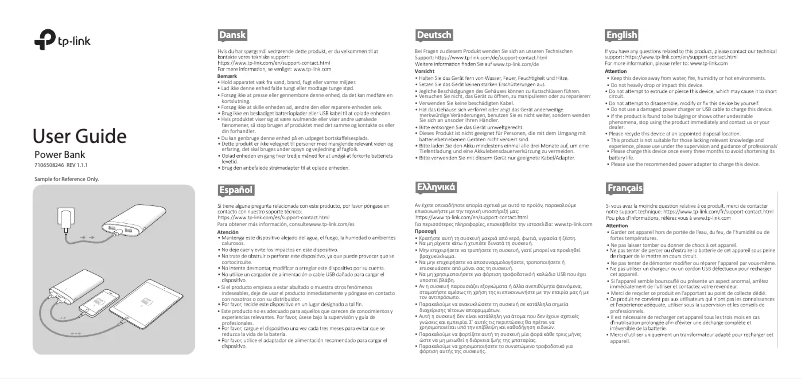 Page 1 de la notice Manuel utilisateur TP-Link TL-PB20000