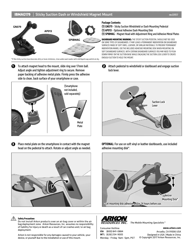 Página 1 del manual Manual de usuario Arkon IBMAG179