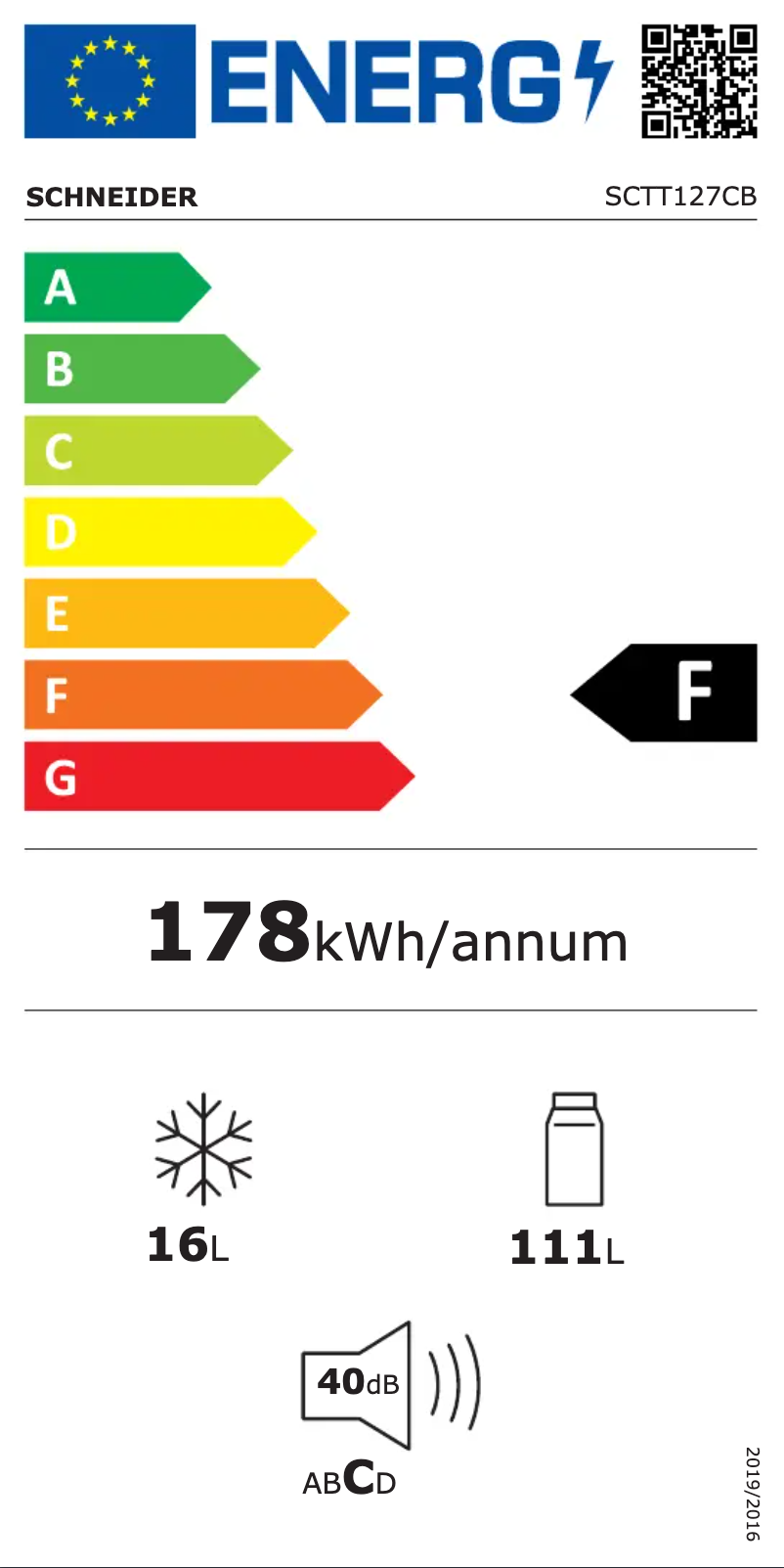 Page n°1 - Label énergétique Schneider SCTT127CB