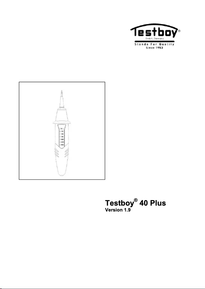 Page 1 de la notice Manuel utilisateur Testboy 40 Plus