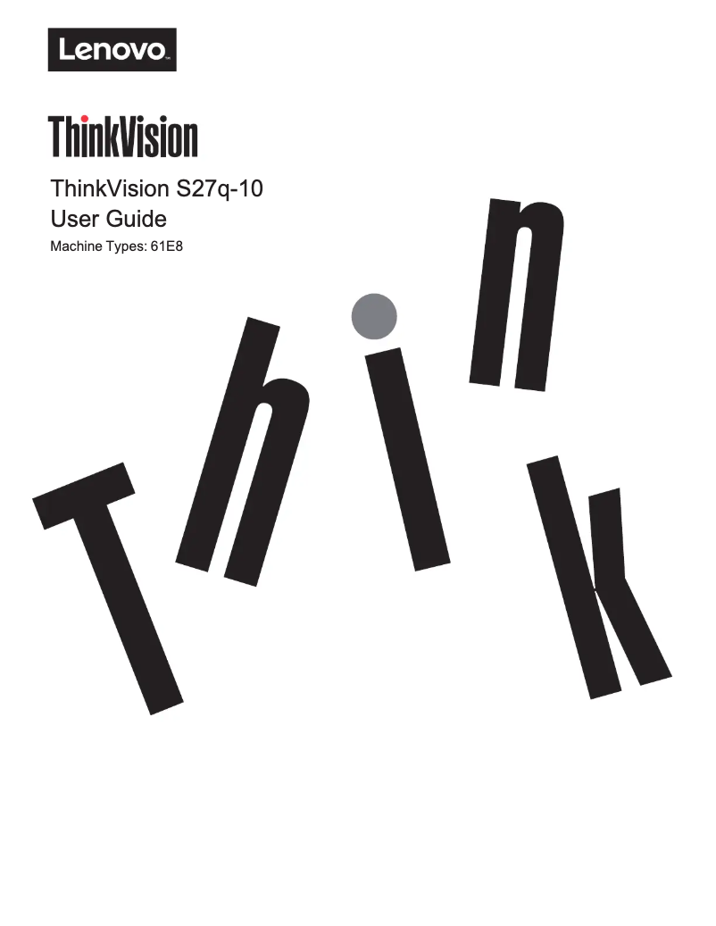 Page n°1 - Manuel utilisateur Lenovo ThinkVision S27q-10