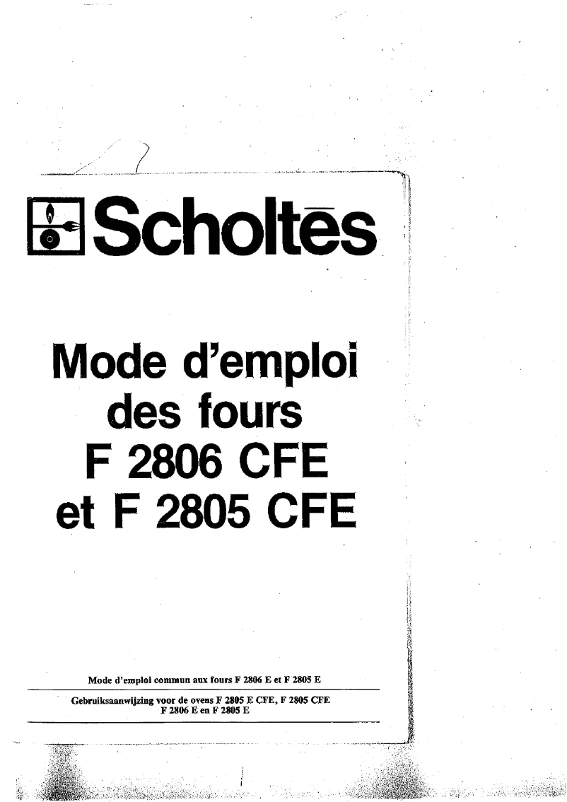 Image de la première page du manuel de l'appareil F 2806 CFE