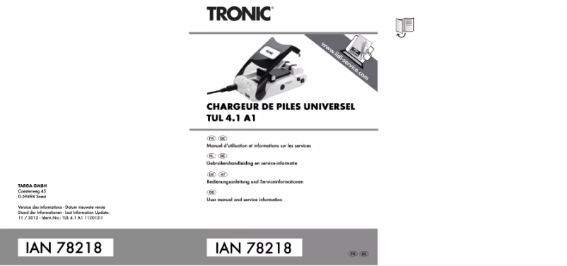 Page 1 de la notice Manuel utilisateur Tronic TUL 4.1 A1