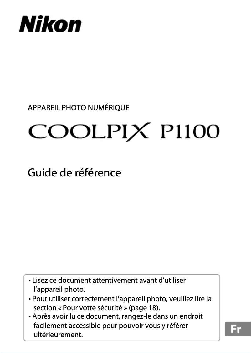 Page 1 de la notice Manuel utilisateur Nikon Coolpix A
