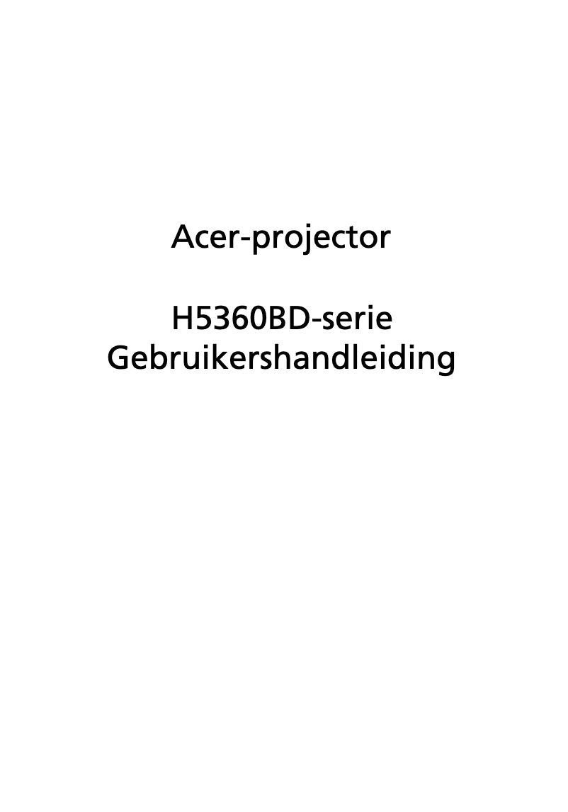 Página 1 del manual Manual de usuario Acer H5360BD