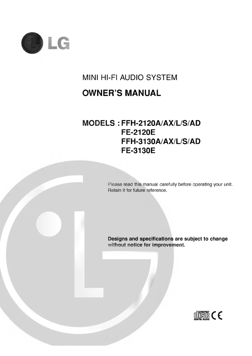 Página 1 del manual Manual de usuario LG FFH-3130AD