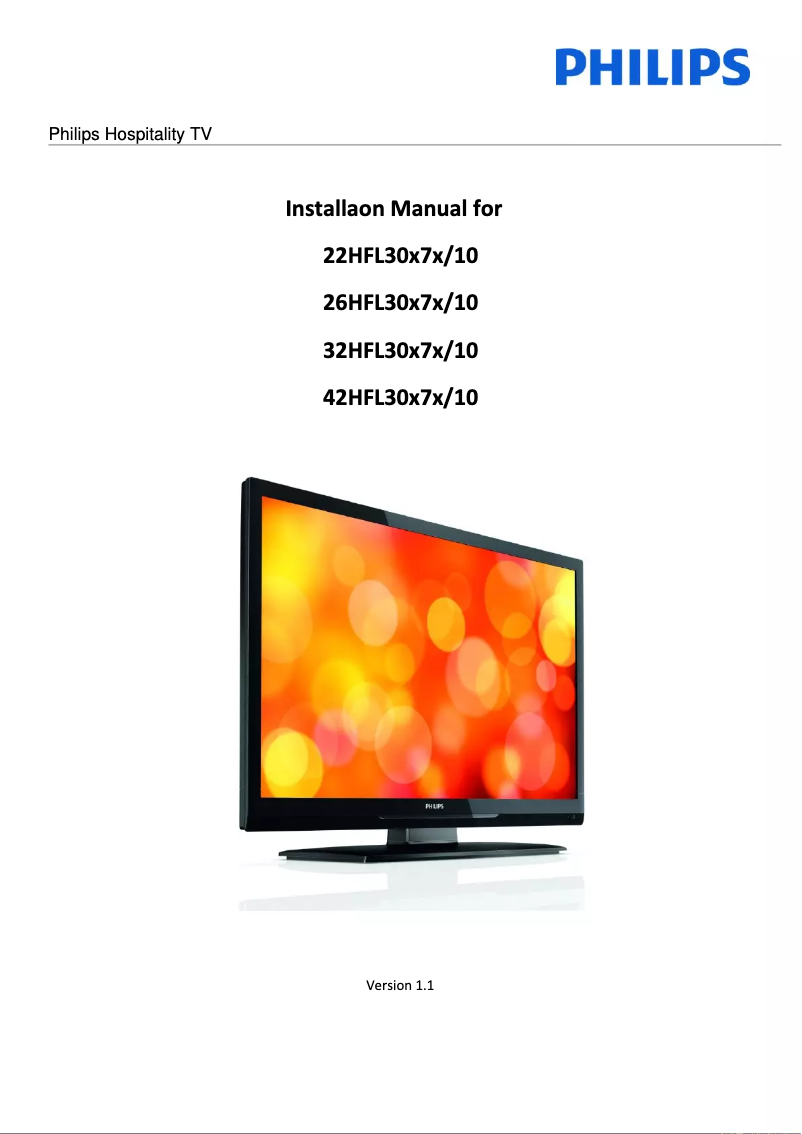 Page 1 de la notice Guide d'installation Philips 22HFL3017W