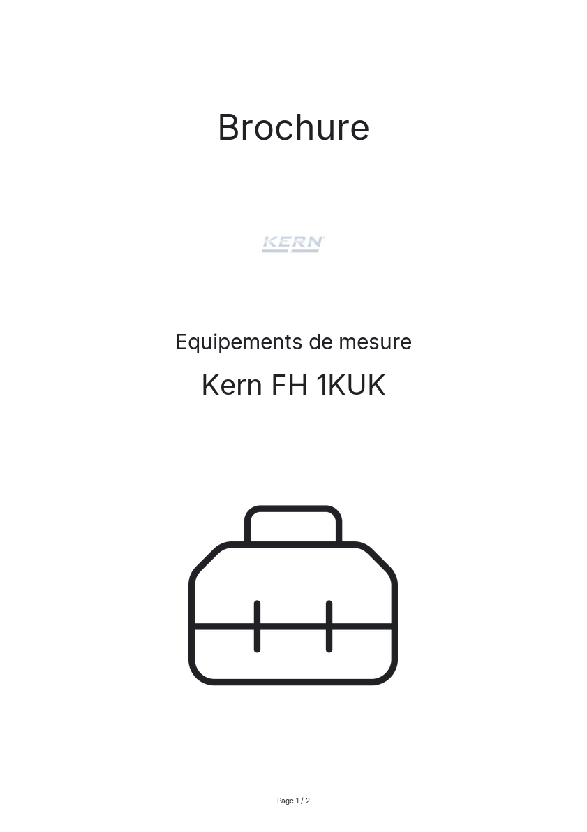 Page n°1 - Brochure Kern FH 1KUK