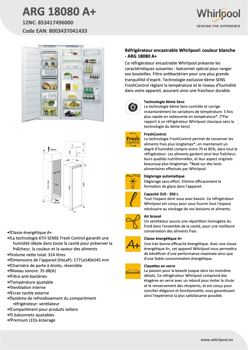Image de la première page du manuel de l'appareil ARG 18080 A+