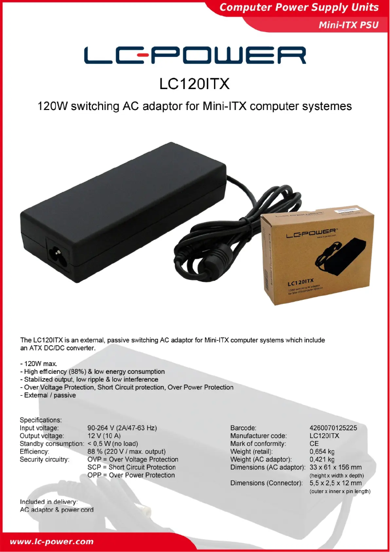 Page n°1 - Manuel utilisateur LC-Power LC120ITX
