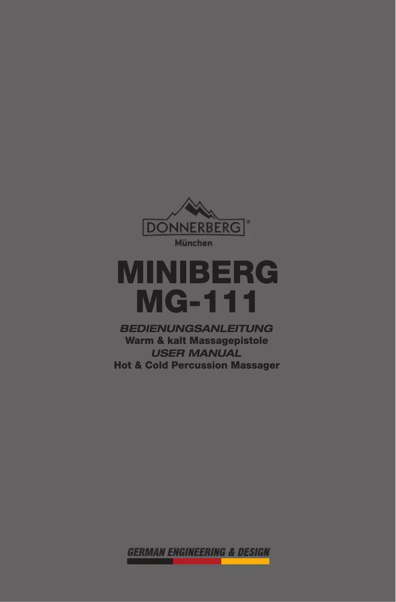 Page 1 de la notice Manuel utilisateur Donnerberg Miniberg MG-111