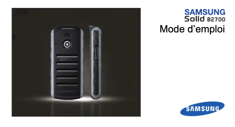 Image de la première page du manuel de l'appareil B2700