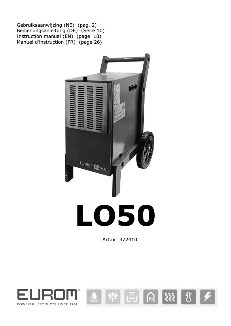 Page 1 de la notice Manuel utilisateur Eurom LO50