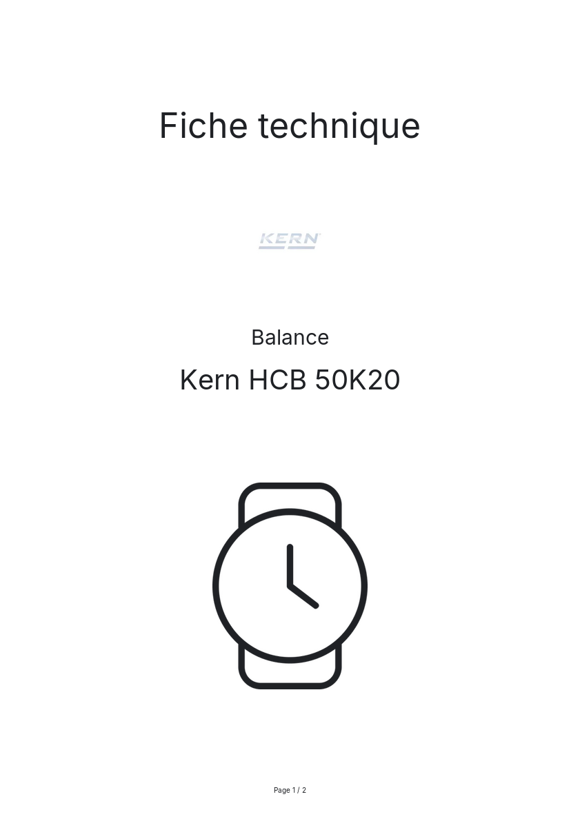 Image de la première page du manuel de l'appareil HCB 50K20