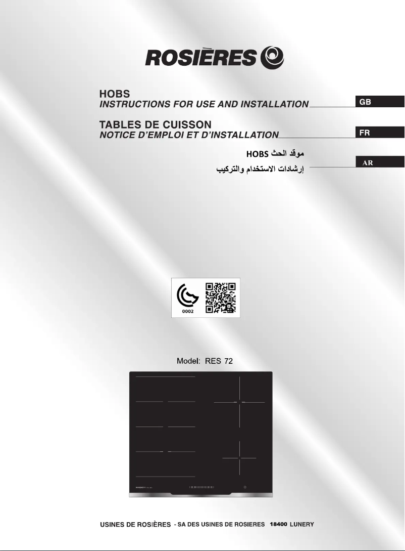 Página 1 del manual Manual de usuario Rosieres RES 72