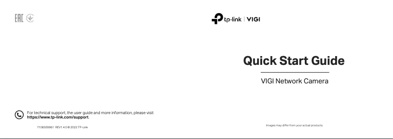 Page 1 de la notice Guide d'installation TP-Link VIGI C220I