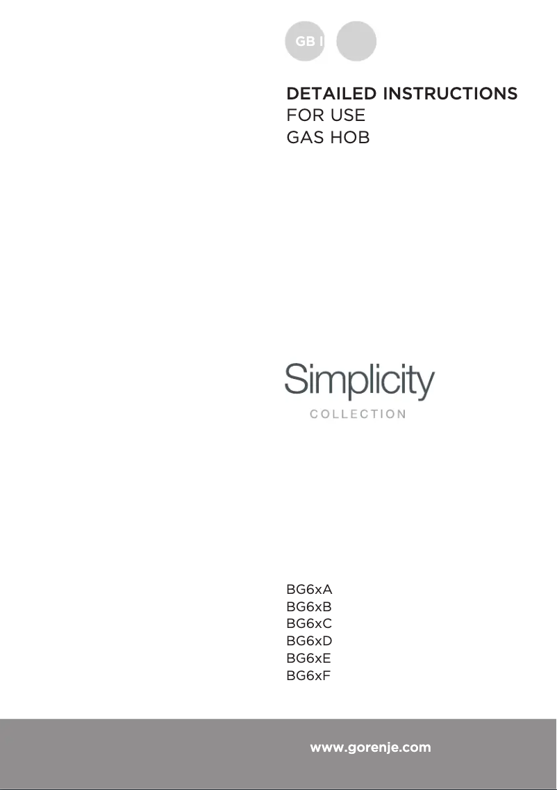 Page 1 de la notice Manuel utilisateur Gorenje GT641SYW