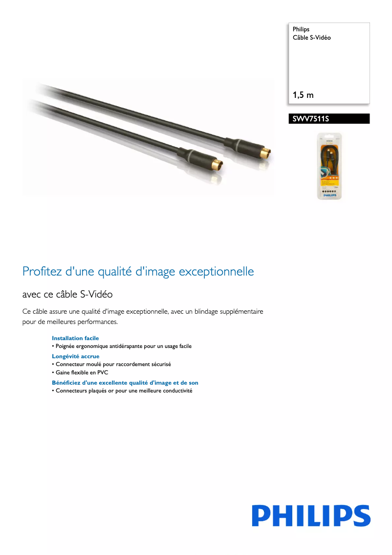 Page 1 of the manual Technical Sheet Philips SWV7511S