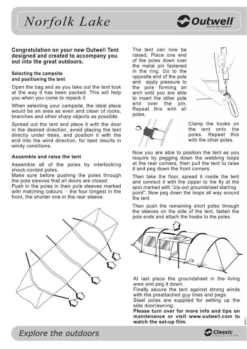 Image de la première page du manuel de l'appareil Norfolk Lake