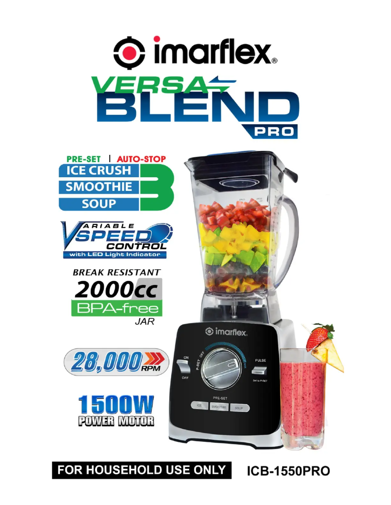 Image de la première page du manuel de l'appareil ICB-1550PRO