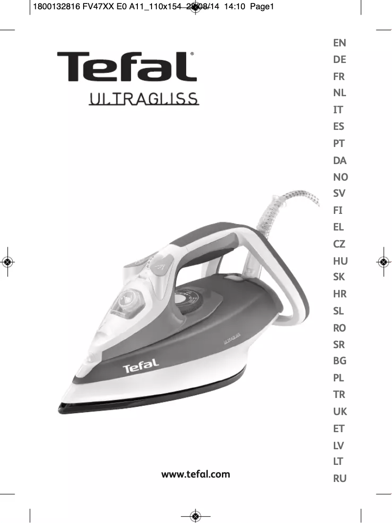 Página 1 del manual Manual de usuario Tefal Ultragliss FV4780