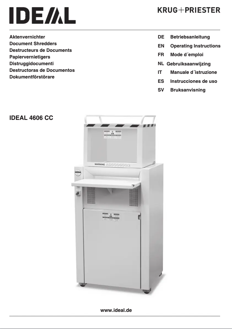 Page n°1 - Manuel utilisateur Ideal 4606 CC