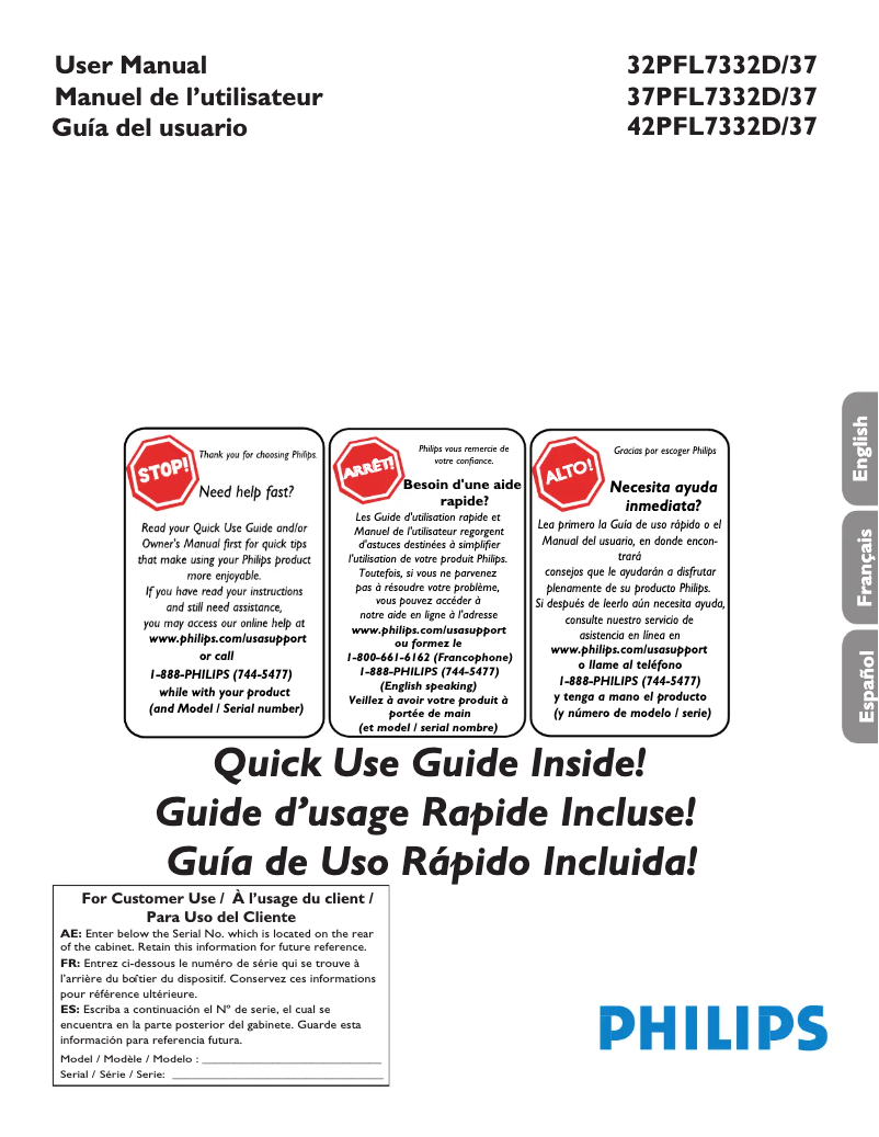 Página 1 del manual Manual de usuario Philips 32PFL7332D