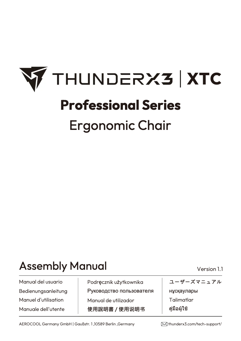 Page 1 de la notice Manuel utilisateur Thunder X3 XTC