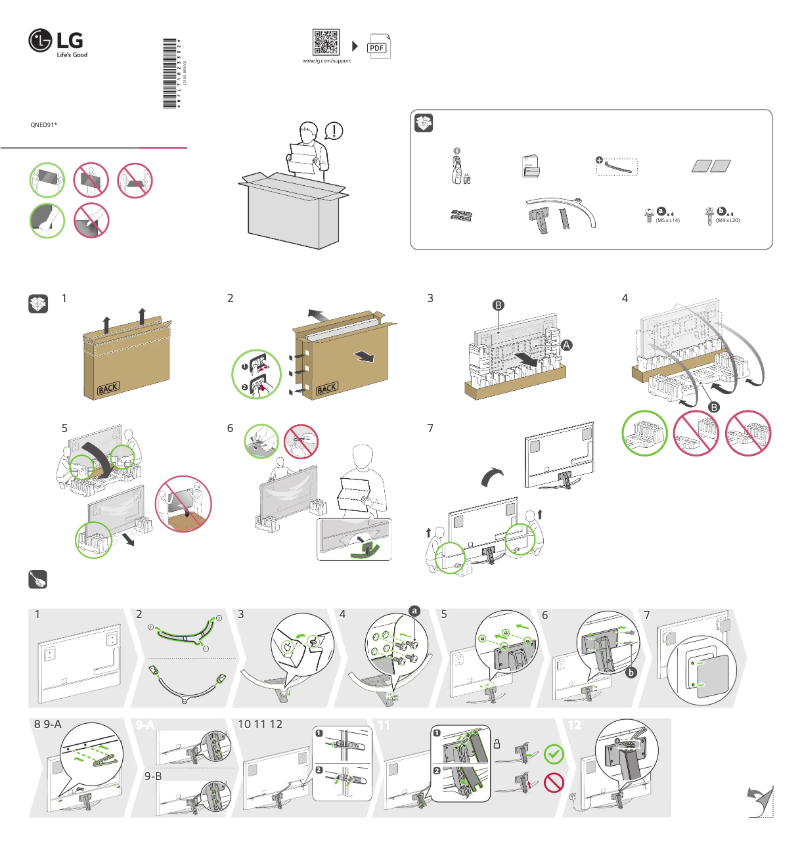 Page 1 of the manual Installation Guide LG 86QNED916PA
