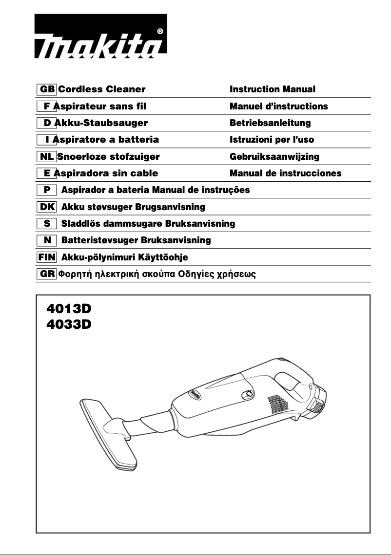 Page 1 de la notice Manuel utilisateur Makita 4033D