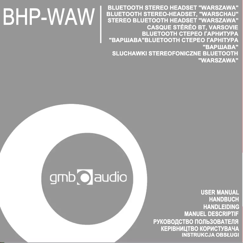 Page 1 de la notice Manuel utilisateur GMB Audio Warszawa BHP-WAW