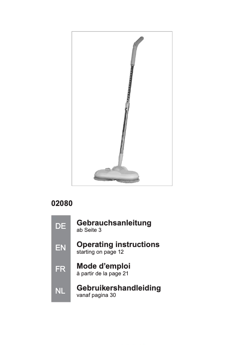 Page 1 de la notice Manuel utilisateur Cleanmaxx 02080