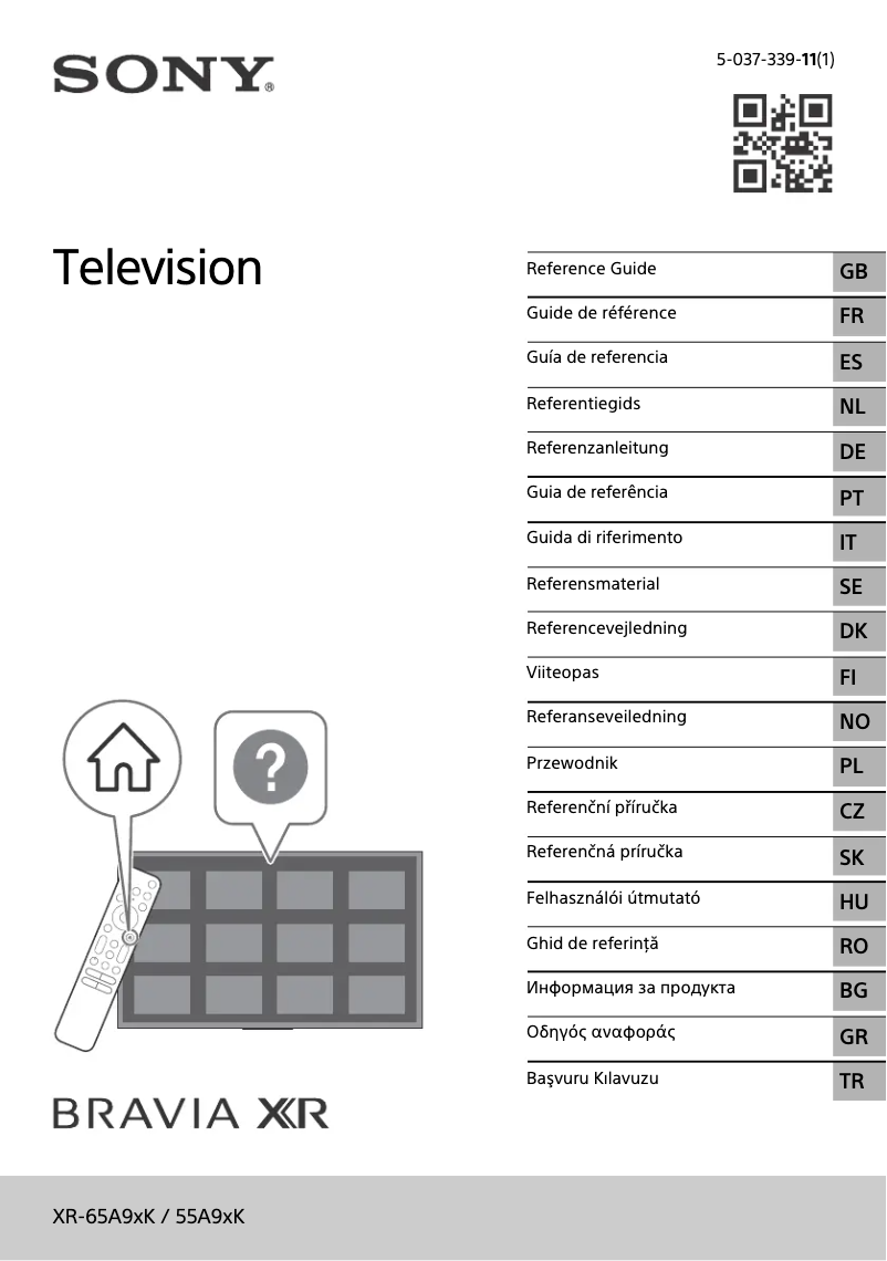 Page 1 de la notice Manuel utilisateur Sony XR-55A95K