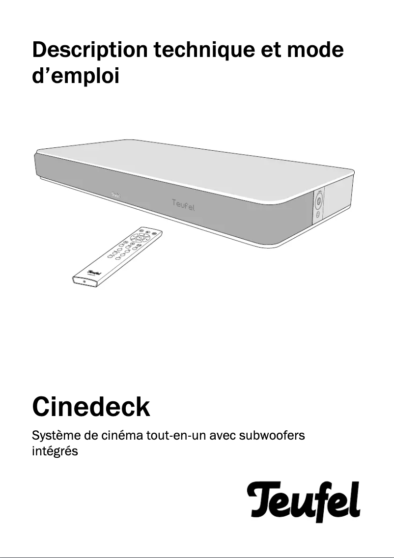 Page 1 de la notice Manuel utilisateur Teufel Cinedeck