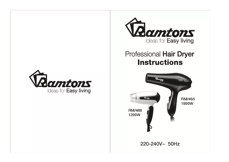 Page 1 de la notice Manuel utilisateur Ramtons RM/465