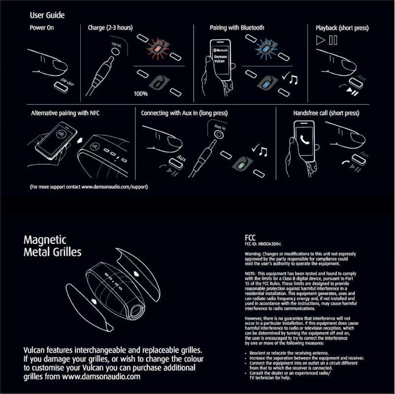 Page n°1 - Manuel utilisateur Damson Vulcan