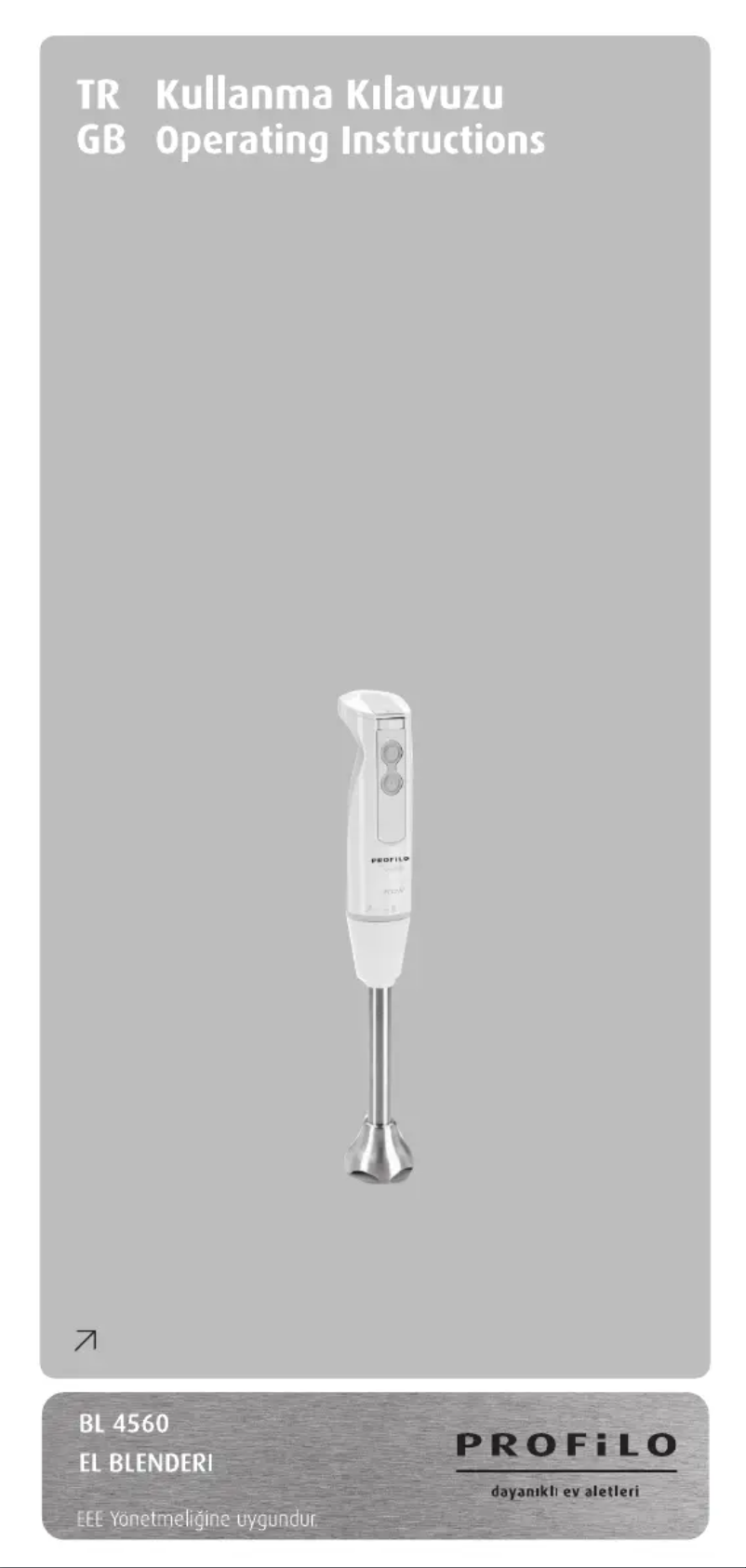 Page 1 de la notice Manuel utilisateur Profilo BL4560