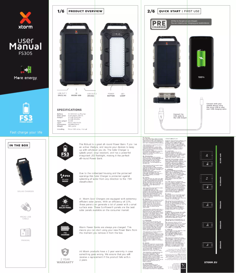 Page 1 de la notice Manuel utilisateur Xtorm FS305