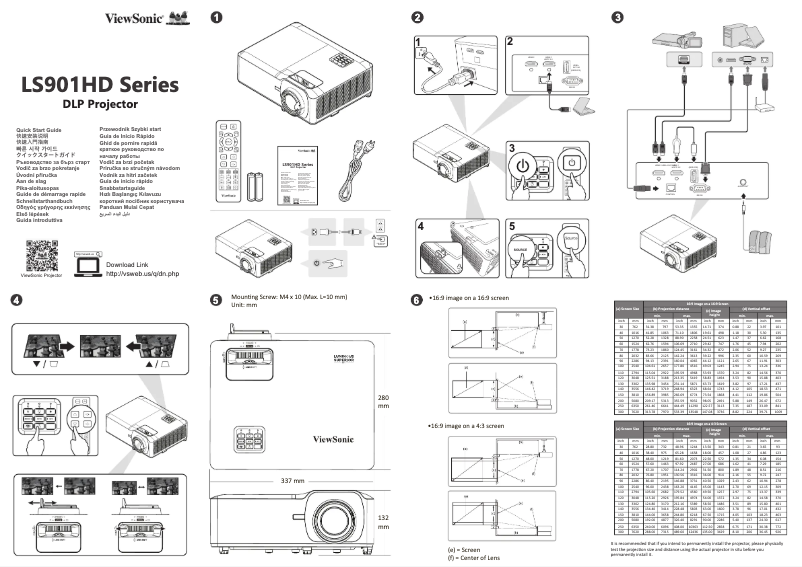 Page 1 de la notice Guide de démarrage rapide Viewsonic LS901HD