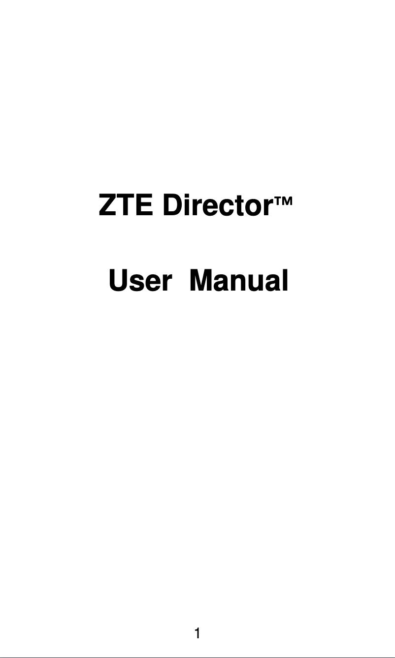 Page 1 de la notice Manuel utilisateur ZTE Director N850L