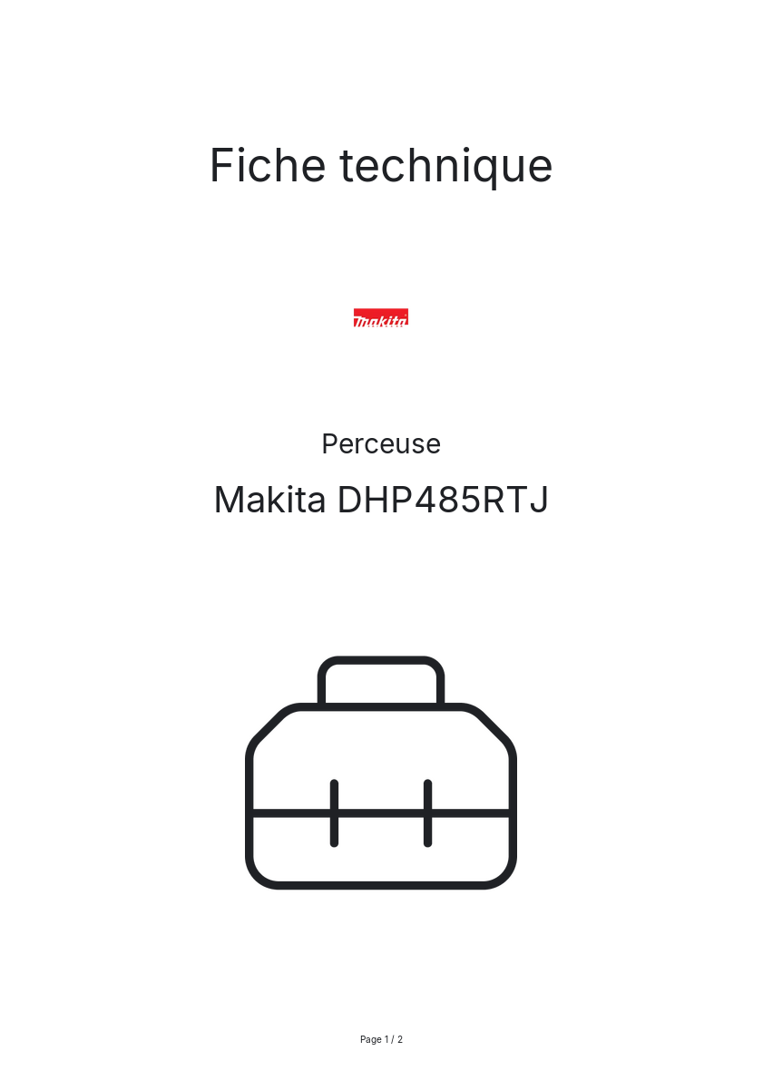 Image de la première page du manuel de l'appareil DHP485RTJ