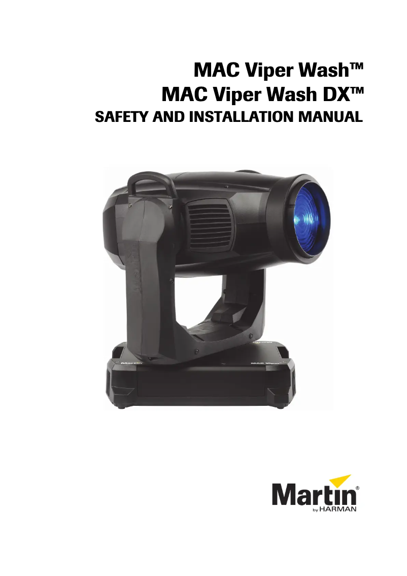 Image de la première page du manuel de l'appareil MAC Viper Wash DX