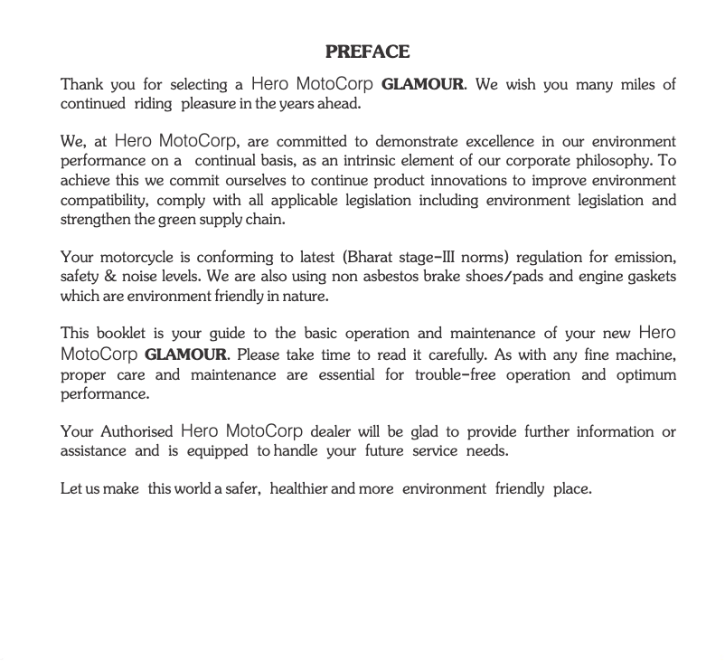 Page 1 de la notice Manuel utilisateur Hero Glamour (2014)