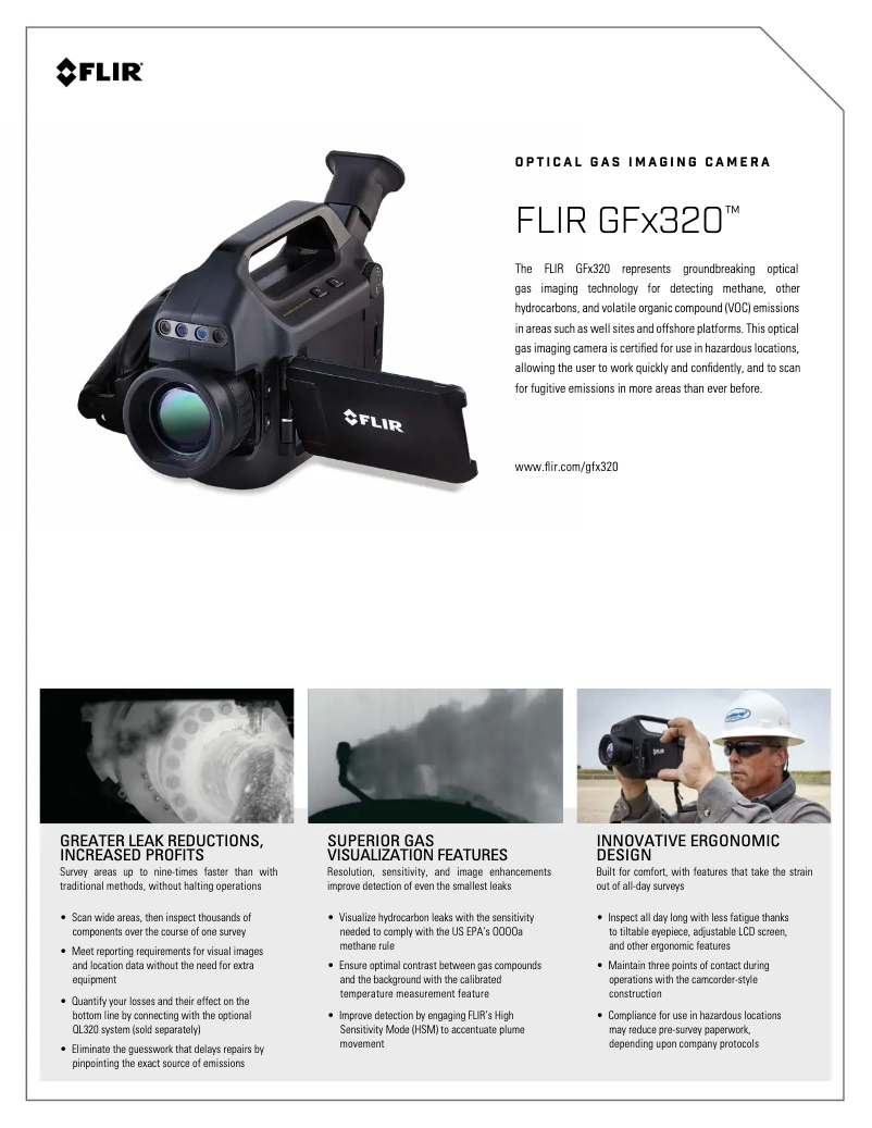 Page 1 de la notice Fiche technique FLIR GFx320