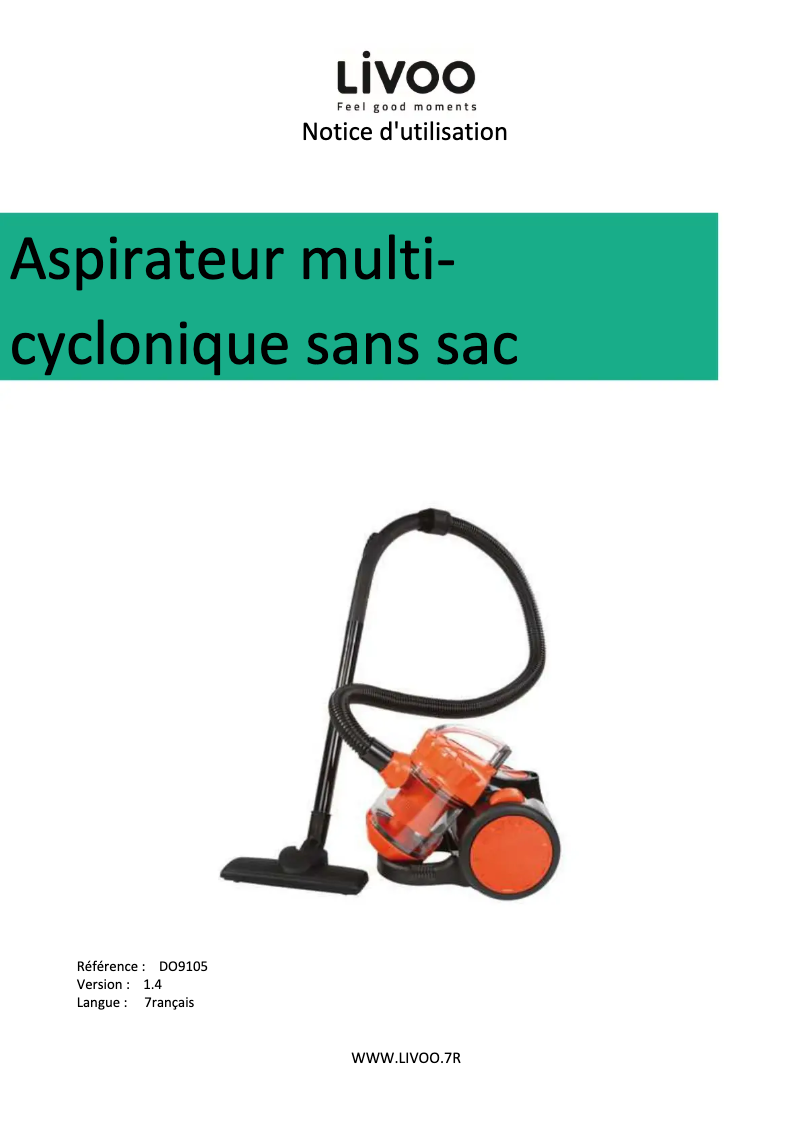 Image de la première page du manuel de l'appareil DOH105