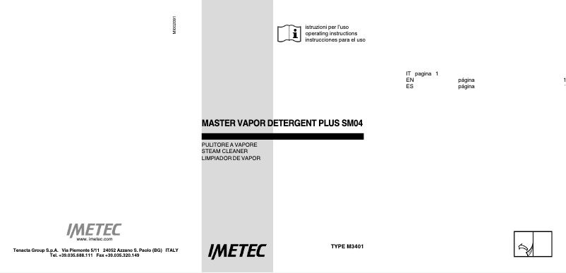 Image de la première page du manuel de l'appareil SM03