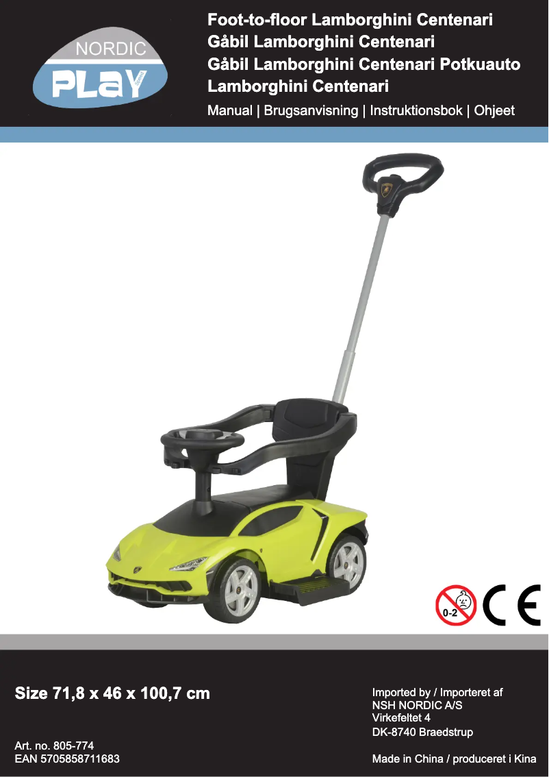 Page n°1 - Manuel utilisateur Nordic Play 805-774