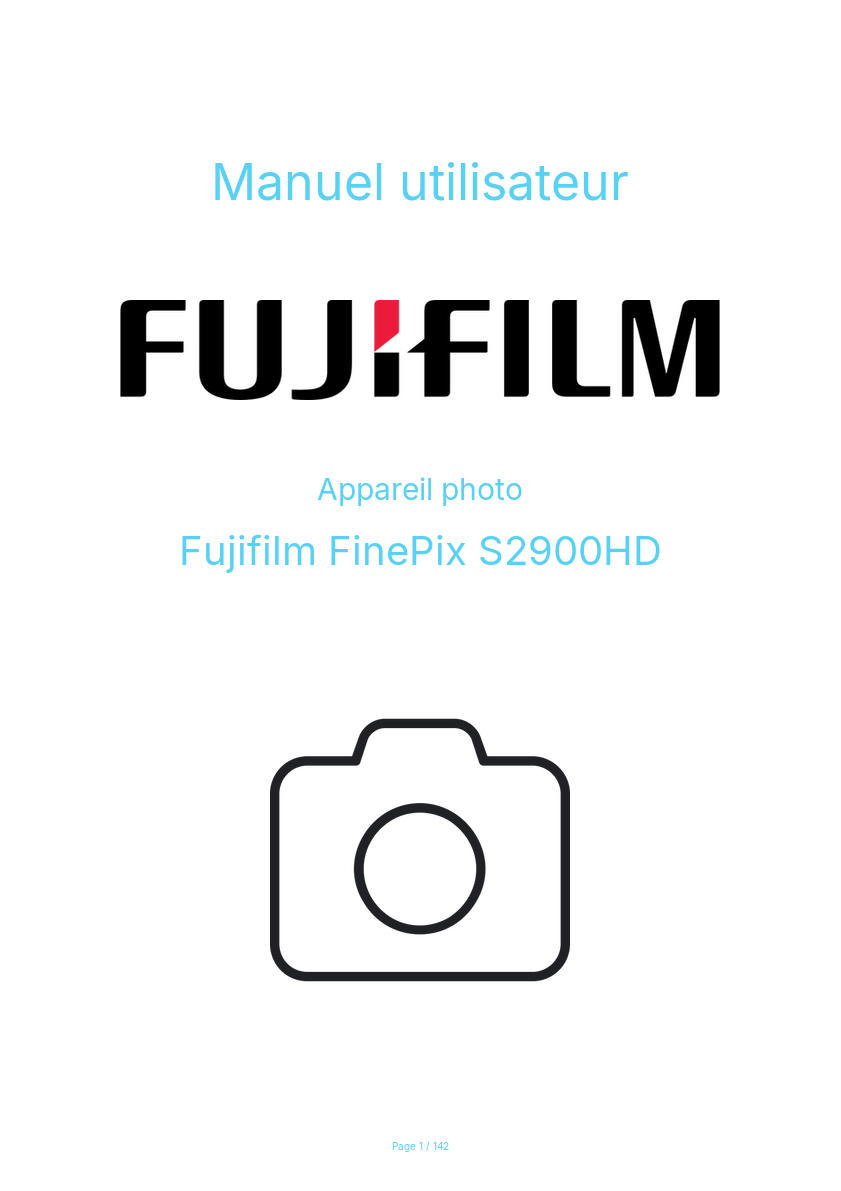Image de la première page du manuel de l'appareil FinePix S2900HD